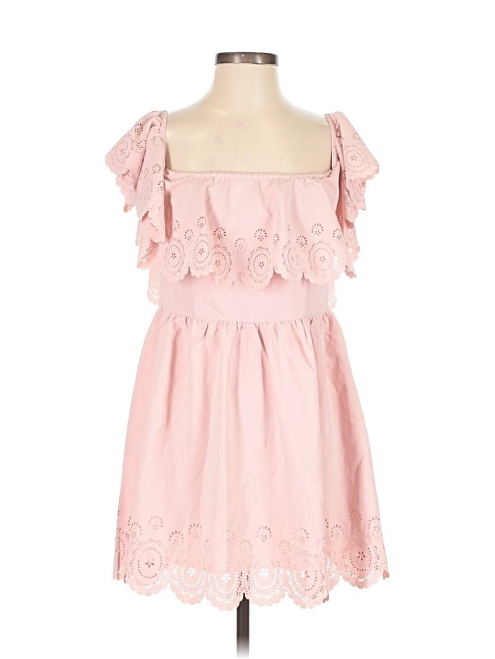 Lovers + Friends Scallop Edge Off-Shoulder Summer Dress – Size M - Picture 3 of 6